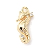 Marine Animal Theme Golden Brass Micro Pave Clear Cubic Zirconia Pendants KK-U031-01G-02-1