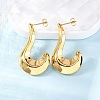 J-Shaped 304 Stainless Steel Stud Earrings for Women EJEW-A125-09G-1