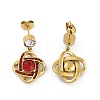 Ion Plating(IP) 304 Stainless Steel Flower Stud Earrings EJEW-A119-05G-4