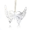 Antique Silver Plated Alloy Rhinestone Butterfly Pendants ALRI-N020-03-2