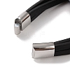 Men's Braided Black PU Leather Cord Multi-Strand Bracelets BJEW-K243-08P-4