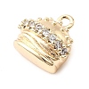Brass Micro Pave Cubic Zirconia Charms KK-P337-03A-G-3