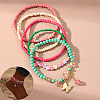 Bohemian Resin & Glass Seed Beaded Stretch Multi-Layered Anklet Sets WG187EB-07-1