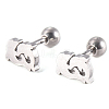 Tarnish Resistant 201 Stainless Steel Barbell Cartilage Earrings LS-EJEW-R147-02-1