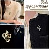 6Pcs 6 Styles Snake Zinc Alloy Lapel Pin Backs for Backpack Clothes JEWB-CJ0001-64-7