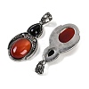 Natural Carnelian(Dyed & Heated) & Obsidian Pendants G-I370-08AS-09-2