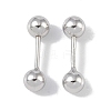 Anti-Tarnish Rhodium Plated 999 Fine Silver Cartilage Earrings for Women EJEW-S215-26P-1