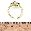 Brass Micro Pave Cubic Zirconia Cuff Open Rings for Women RJEW-L343-14G-06-5
