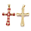 Brass Enamel Pendants KK-M220-06G-D-2