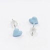 Spray Painted Alloy Heart Ear Studs EJEW-E152-26G-2