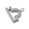 304 Stainless Steel Micro Pave Cubic Zirconia Charms STAS-Z107-09P-06-2