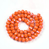 Electroplate Opaque Solid Color Glass Beads Strands EGLA-A034-P8mm-L29-2
