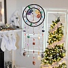 7 Chakra Tree of Life Natural Gemstone Chips Hanging Suncatchers HJEW-F023-02-2