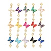 Brass Micro Pave Cubic Zirconia Connector Charms CU-CBACDF6-01G-1