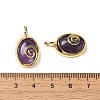 Natural Amethyst Oval Pendants G-K371-01G-07-3