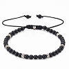 Adjustable Natural Black Agate Beaded Bracelets for Women BE7794-8-1