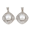 Brass Micro Pave Clear Cubic Zirconia Pendants KK-CBA6A75-43P-1