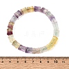 Natural Rainbow Fluorite Bamboo Stick Beaded Stretch Bracelets for Women GG-CBA3F02-03-5