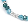 3Pcs 3 Colors Faceted Round Electroplate Glass Beads Stretch Bracelets for Women BJEW-JB11628-5