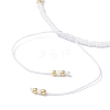 Natural Rainbow Moonstone & Seed Glass Beaded Braided Bead Bracelets BJEW-JB12605-05-4