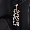 Brass Rhinestone Stud Earrings EJEW-Q012-01G-5