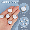 5Pcs Electroplated Natural Keshi Pearl Flat Round Pendants PEAR-HS0001-23-4
