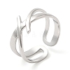 Non-Tarnish 304 Stainless Steel Hollow Open Cuff Ring for Women RJEW-I098-18P-1