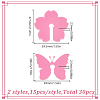 HOBBIESAY 2 Bags Flower & Butterfly Acrylic Wine Glass Charms OACR-HY0001-23B-2