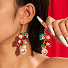 Christmas Theme Alloy Resin Dangle Earrings FS-WG67CC3-03-1