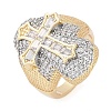 Brass Micro Pave Clear Cubic Zirconia Cuff Rings for Women Men STAS-I109-02GP-4