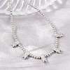 Brass Micro Pave Clear Cubic Zirconia Boy and Round Beaded Necklaces KK-CBA4547-14P-1