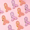 12Pcs 2 Styles Breast Cancer Awareness Pink Ribbon Enamel Pin JEWB-FS0001-08-3