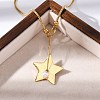 304 Stainless Steel & Plastic Pearl Star Pendant Snake Chain Necklaces for Women NJEW-U032-14G-2