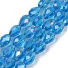Transparent Electroplate Glass Beads Strands LS-EGLA-N013-T4mm-B17-1