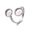 Non-Tarnish 201 Stainless Steel Open Cuff Ring Findings LS-X-STAS-E124-01P-1