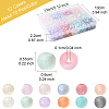 840Pcs 12 Colors Frosted Crackle Glass Beads GLAA-FS0002-17-4
