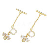 Brass Micro Pave Clear Cubic Zirconia Toggle Clasps KK-N259-14-2