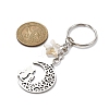 Stainless Steel Hollow Moon Cat Keychains KEYC-JKC00585-02-3