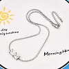 304 Stainless Steel Crystal Rhinestone Rectangle Link Chain Necklaces NJEW-T016-07S-1