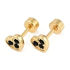 Heart Rhinestone Ear Fake Plugs EJEW-H105-26G-5