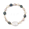 2Pcs Natural Cultured Freshwater Pearl & Non-magnetic Synthetic Hematite Beads Stretch Bracelets for Women BJEW-JB14085-4