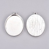 Tibetan Style Alloy Oval Tray Pendant Cabochon Settings TIBEP-A19948-P-LF-2