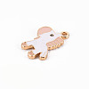 Golden Plated Alloy Enamel Pendants X-ENAM-T009-89D-RS-2