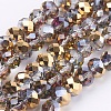 Electroplate Glass Faceted Rondelle Beads Strands EGLA-D020-10x8mm-14-1