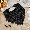 Ethnic Wood Beaded Necklaces & Dangle Earring Sets SJEW-WH0004-11-3