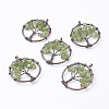 Natural Olive Quartz Pendants G-E419-06R-2