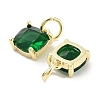 Brass Micro Pave Cubic Zirconia Charms KK-C051-15G-03-2