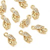 SHEGRACE Brass Micro Pave Clear Cubic Zirconia Connector Charms XGRQ3D518-509G-1