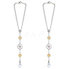 2Pcs Alloy Flower Pendant Decorations HJEW-ME0001-07C-1