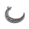 Tibetan Style Alloy Hollow Moon Links TIBEP-5312-B-FF-2